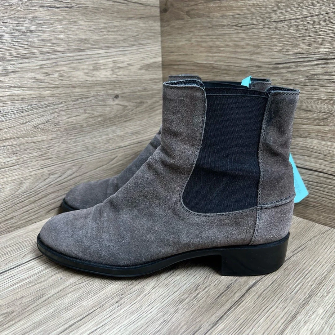 95新 TOD’S/托德斯 黑灰短靴 37码