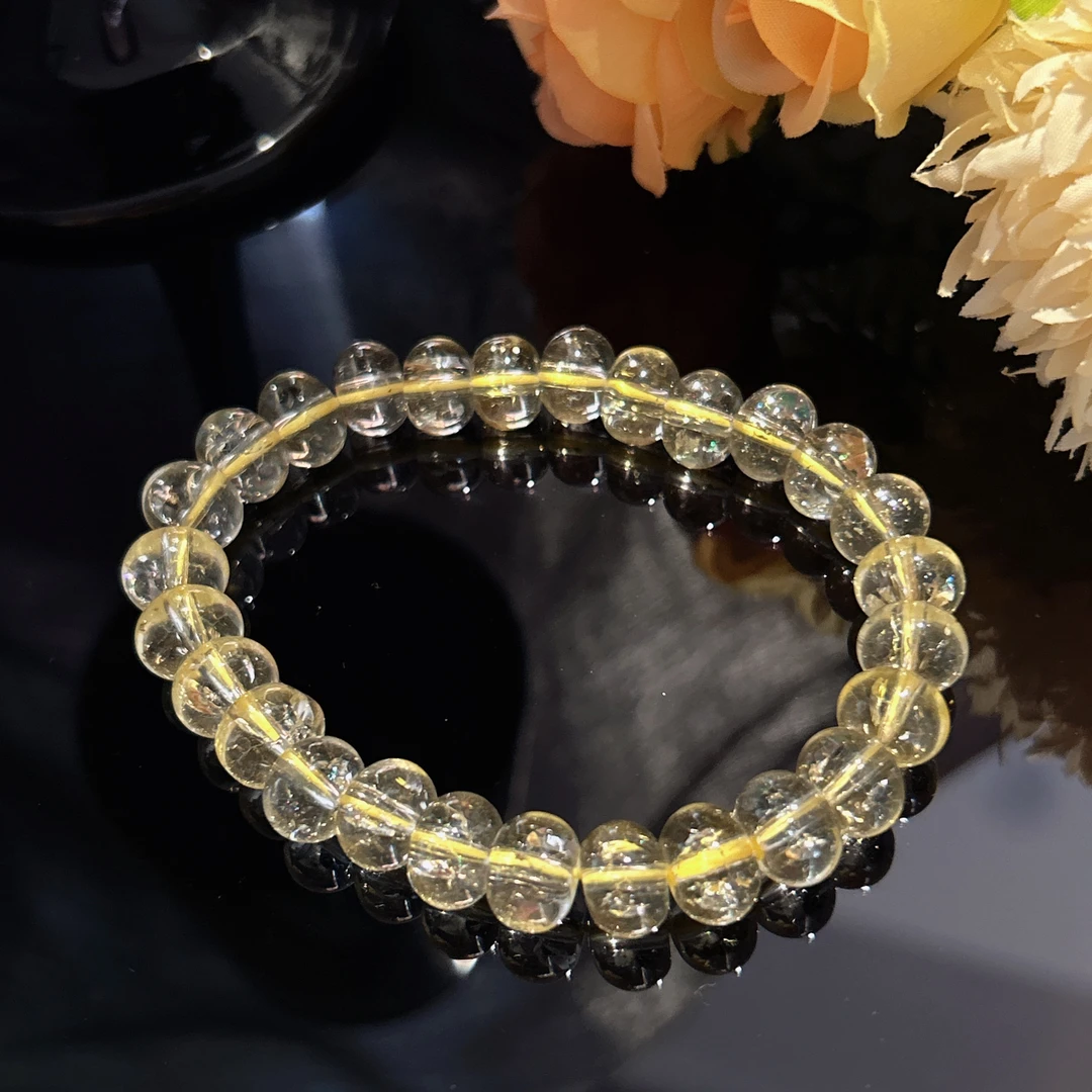 A221  卡10mm算盘柠檬黄手串[多样性发一]