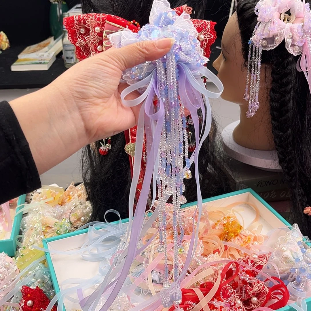 非金属蓝紫长流苏果子福利对弹