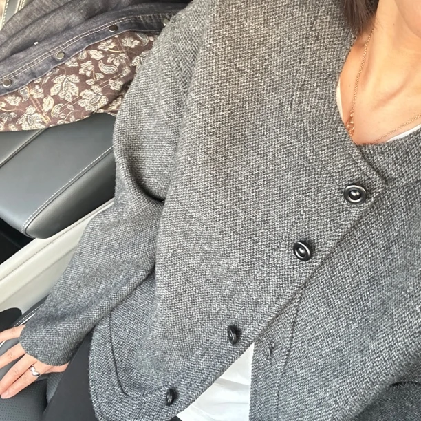 XIEYIGE羊毛小香风短款外套极简风加厚外套秋冬