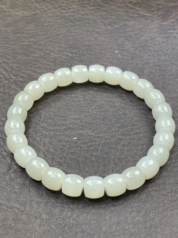 和田玉野牛沟青白玉直切手串