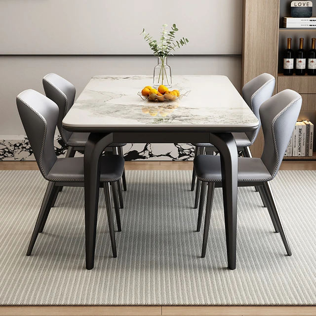 芝华仕5星岩板餐桌家用小户型2025新款轻奢高级感现代简约桌椅组