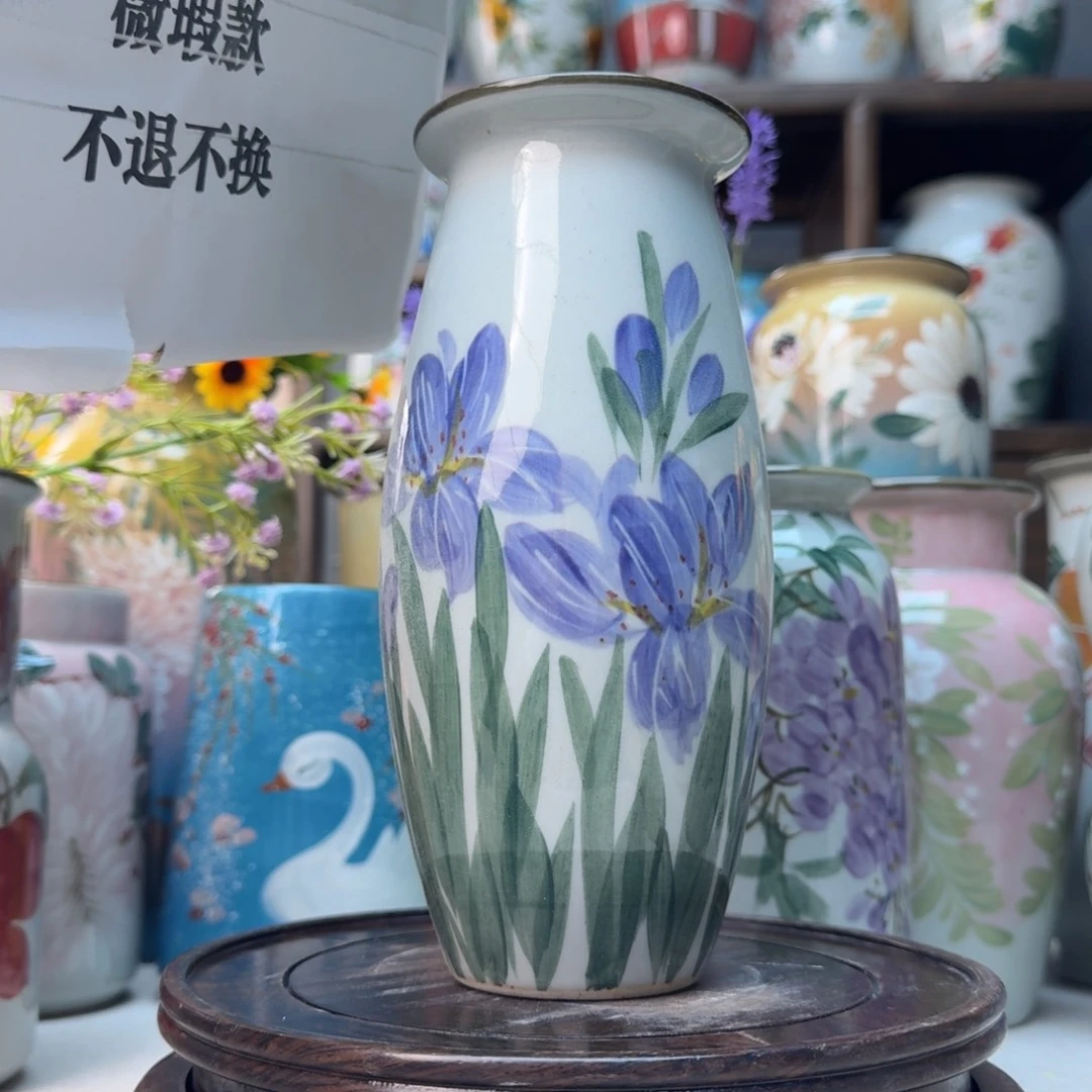 缸景德镇陶瓷手绘花瓶摆件无孔
