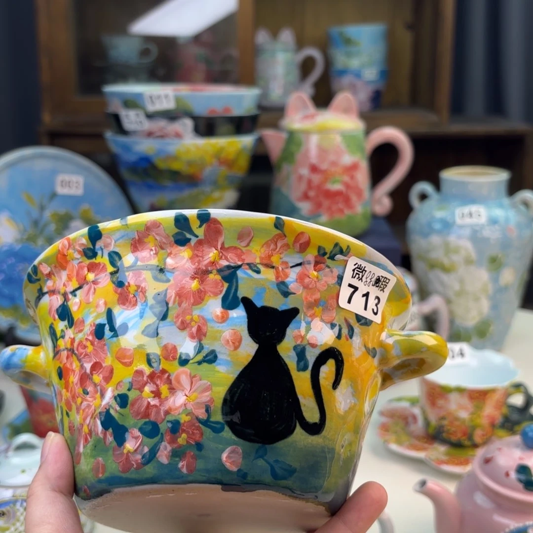 景德镇手绘高温釉下彩陶瓷茶具