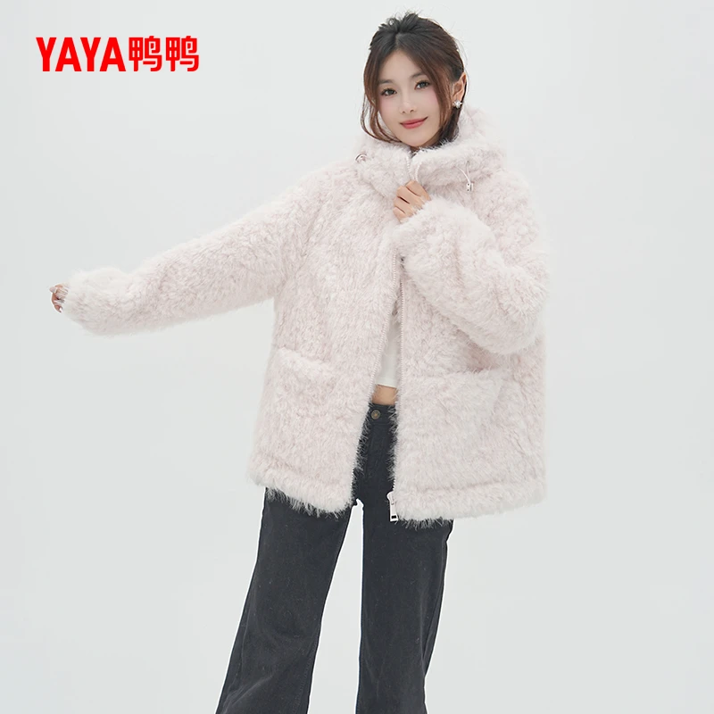 鸭鸭时尚韩版宽松版遮肉显瘦螺纹轻便休闲短款羽绒服YE5B604945H