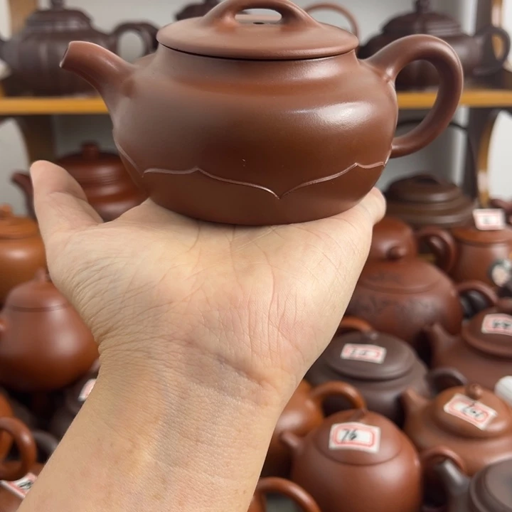 茶壶紫砂200cc红泥半手