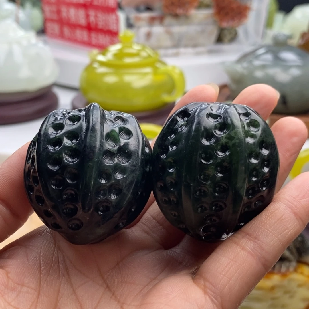 未镶嵌岫玉四大名玉手把件
