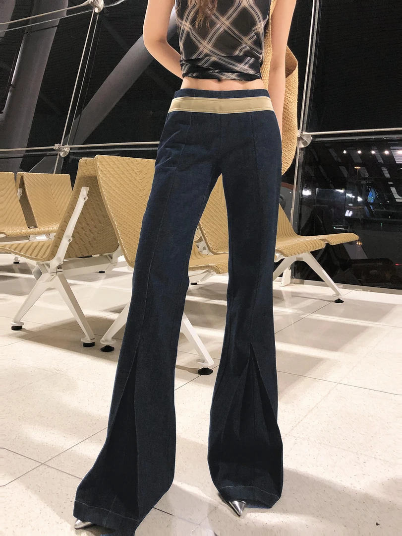 婉君【年度裤王】美式辣妹微喇裤显瘦直筒休闲长裤LWJ25A1K376