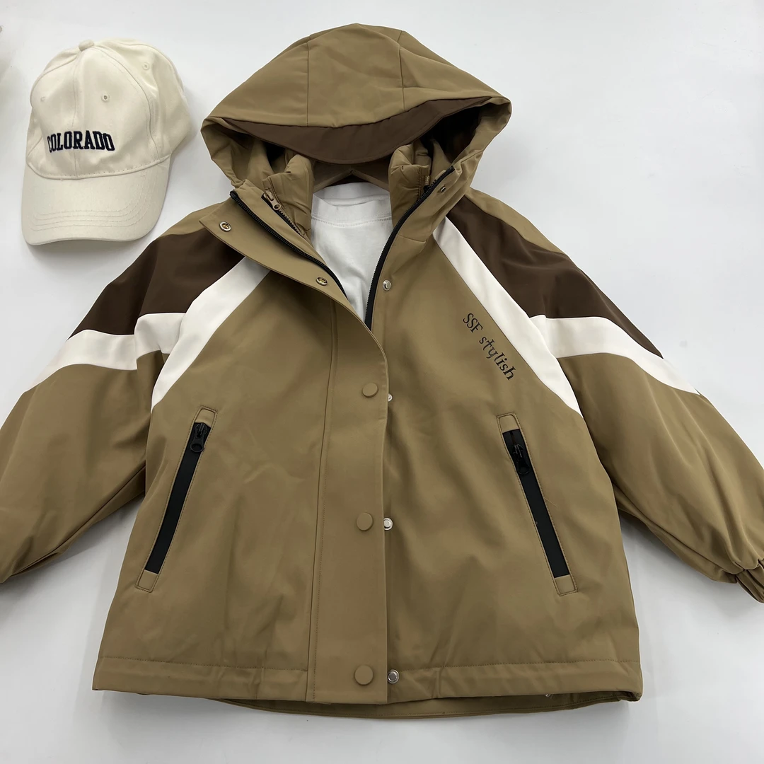 97528高端潮流时尚百搭休闲童装可脱卸派克鸭外套B14-3-1