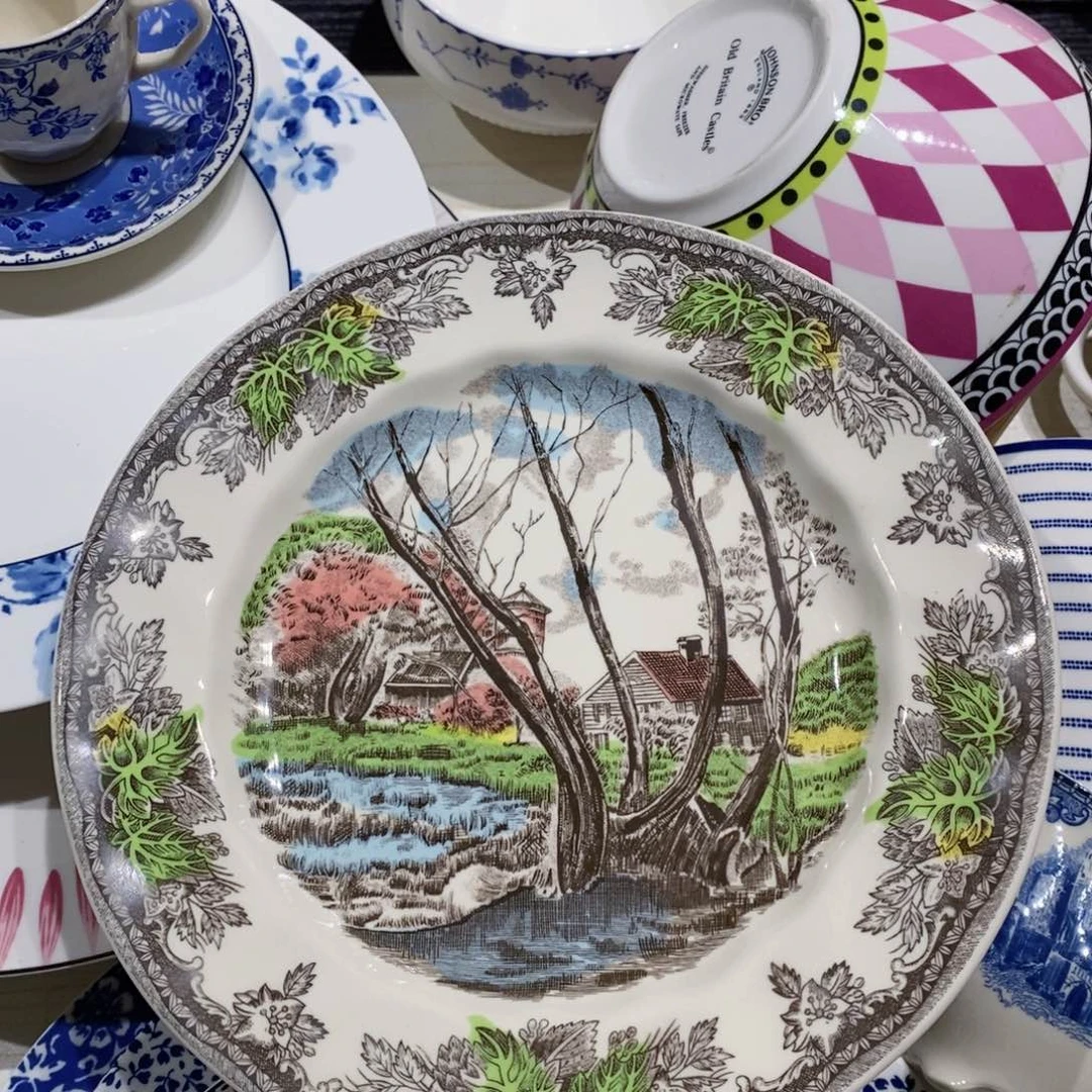 瓷微瑕八寸庄园平盘