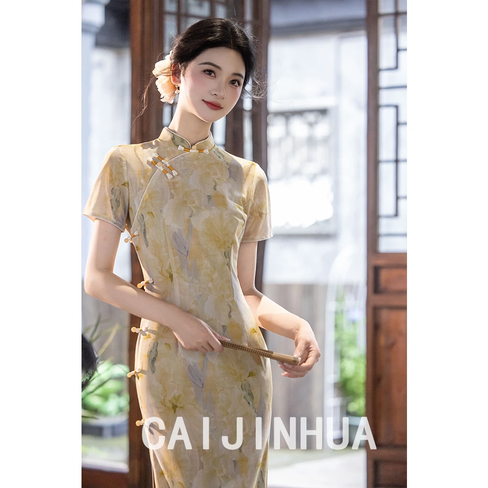 旗袍新中式轻奢高级感年轻款夏季薄款气质高端日常苏州改良连衣裙