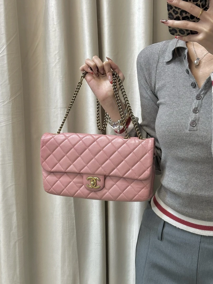 95新 Chanel/香奈儿 chanel 樱花粉cf斜挎包