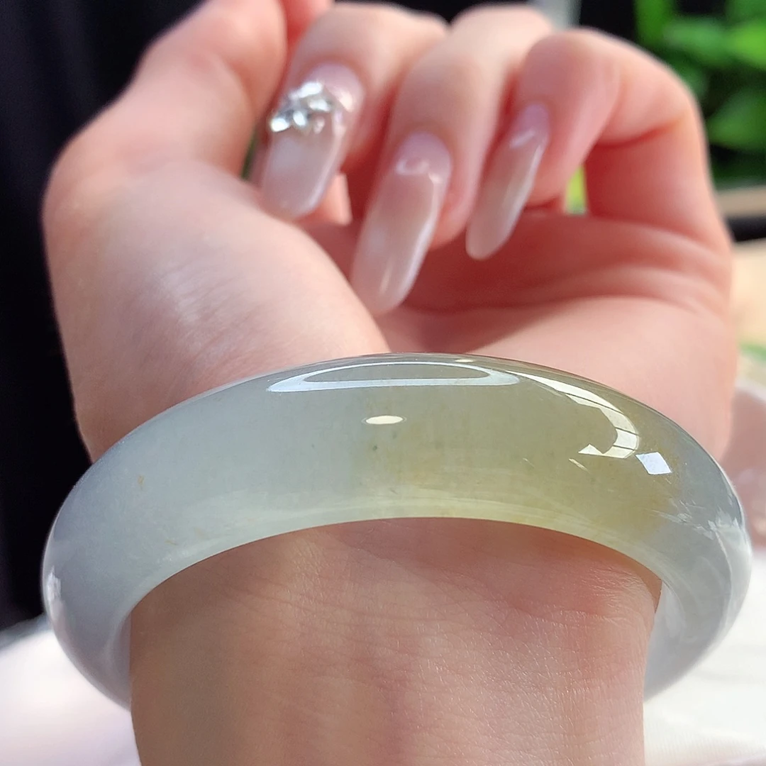 未镶嵌手镯翡翠天然A货翡翠54-55日照金山 轮胎镯9号