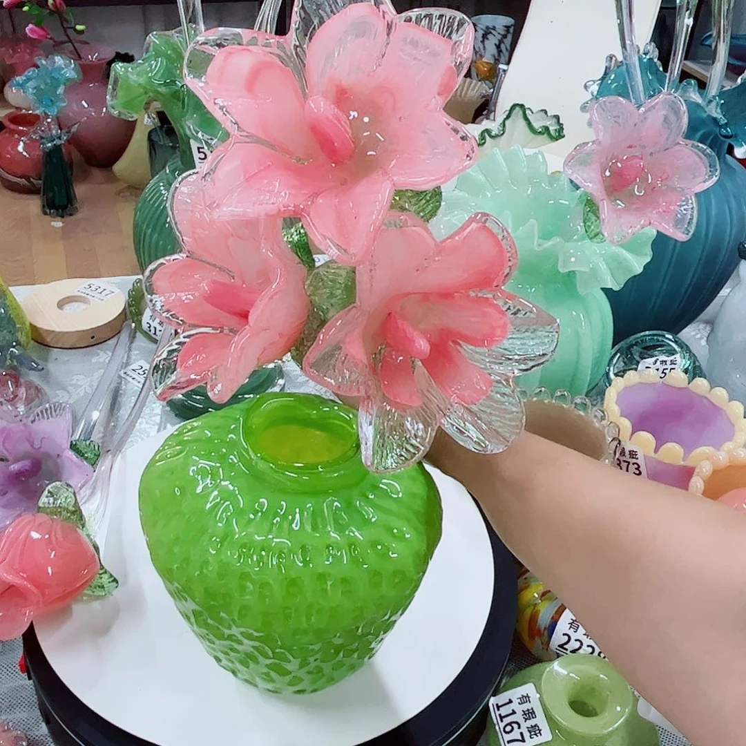 3花1瓶 家悦琉璃花瓶摆件