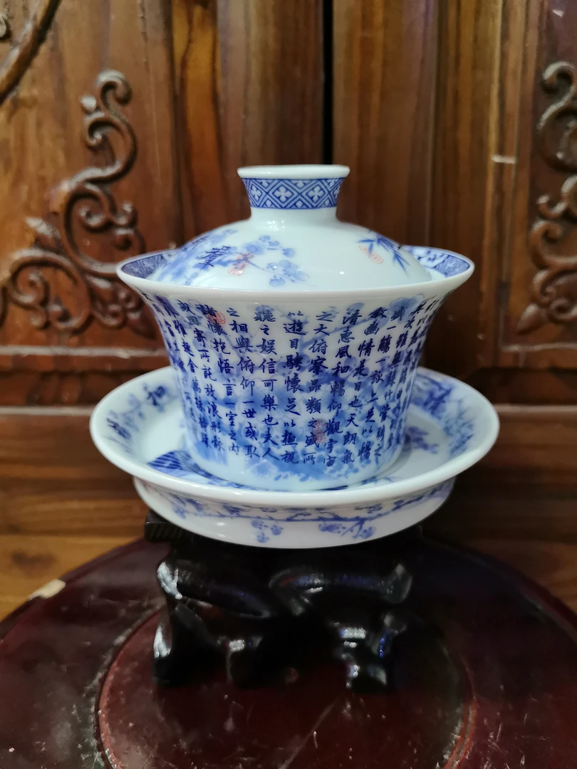 景德镇手绘三才盖碗