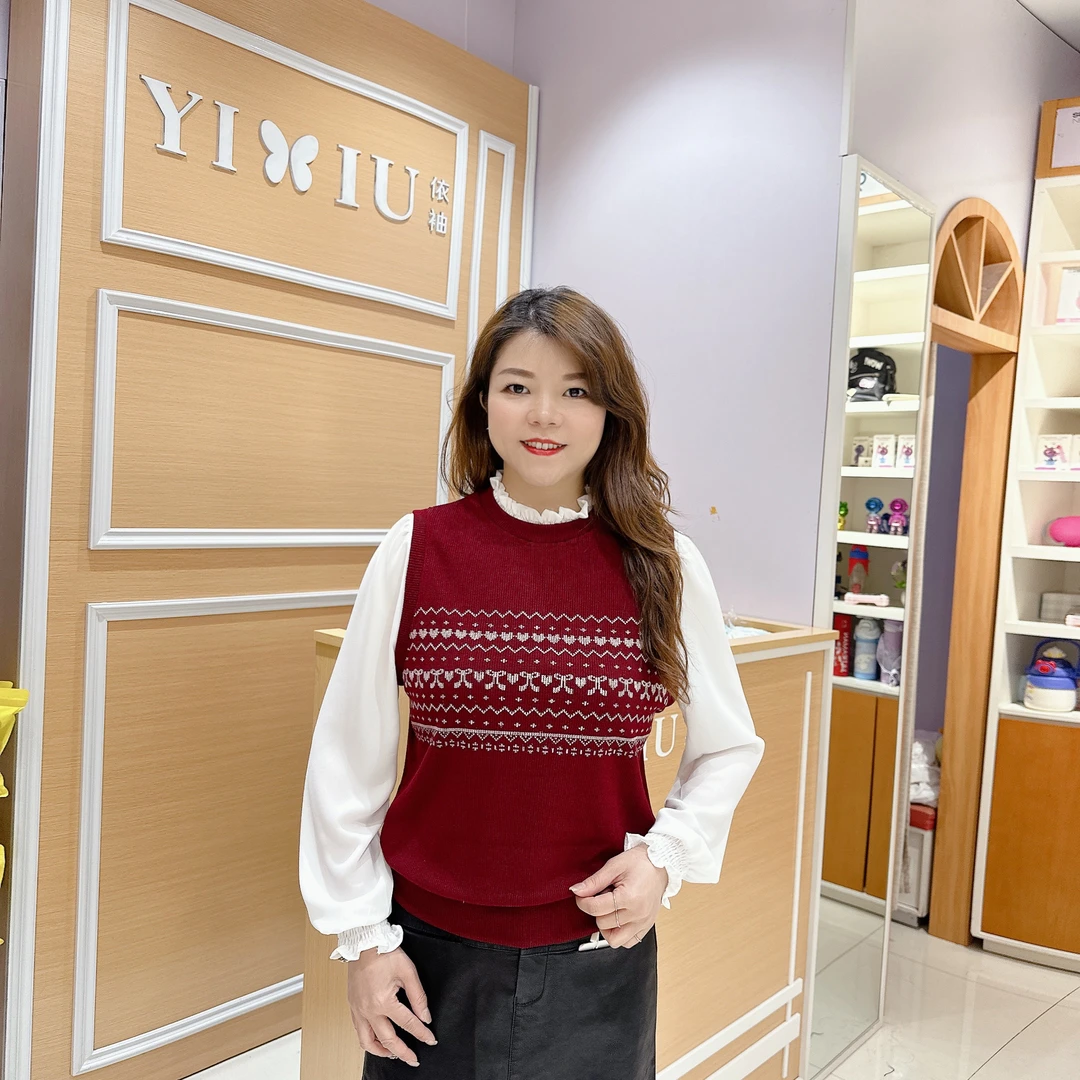 女新款时尚休闲棉T上衣5-7702春秋长袖百搭假两件/长57厘米