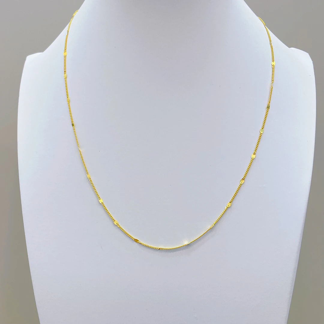 链子足银 亮面片片简约项链