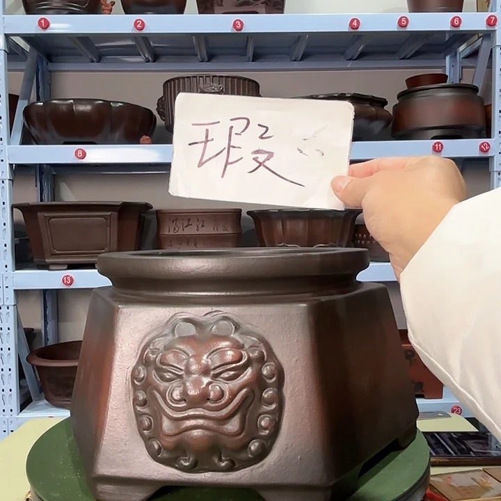 大***财花盆紫砂微瑕兽兽头