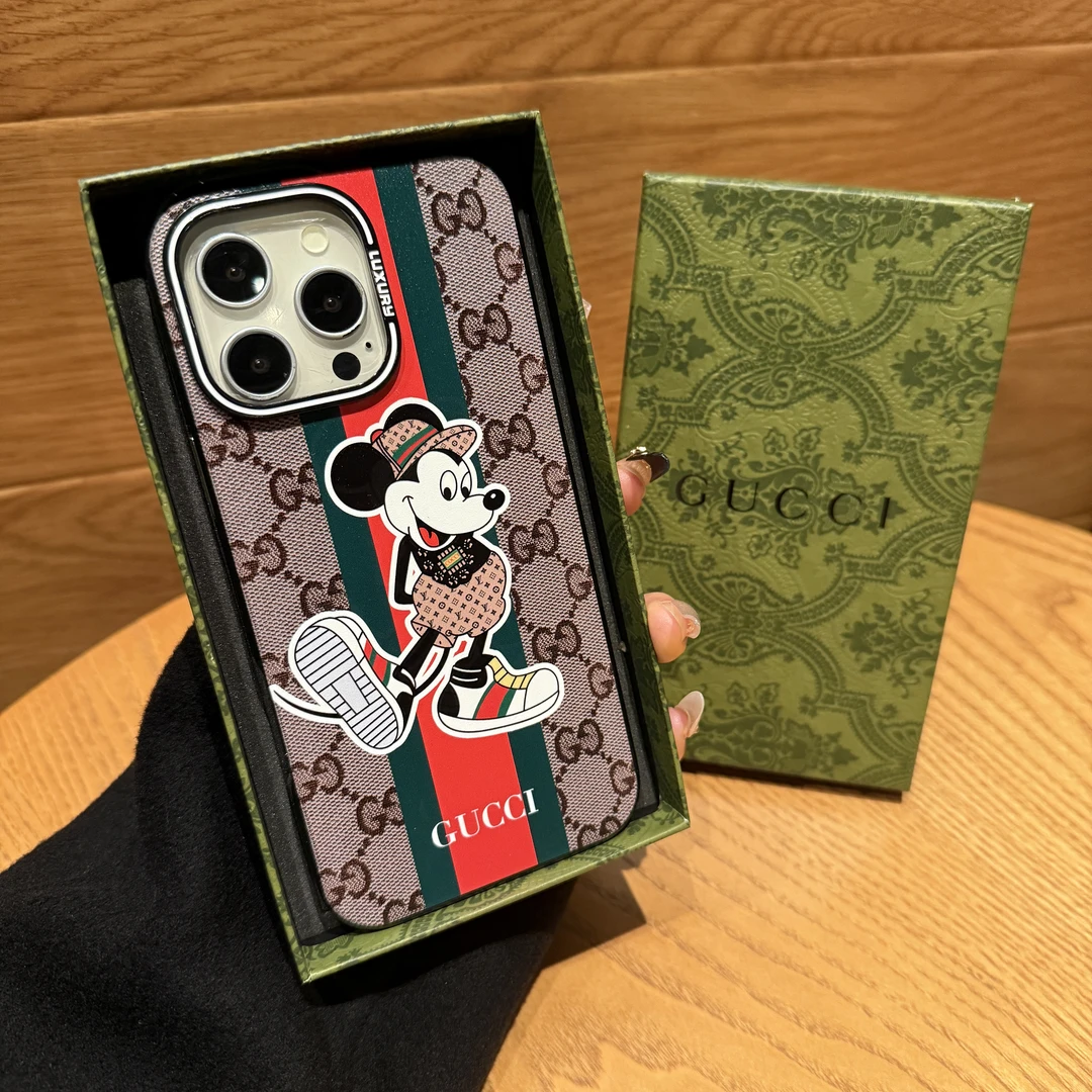 卡通米奇米妮苹果16手机壳古驰iPhone15promax防摔13适用12高档14