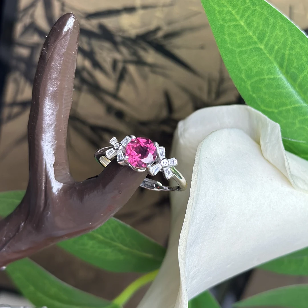 【639】天然镁铝石榴石戒指银925