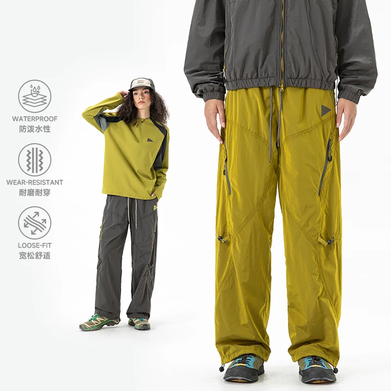 LOMBT「逐影」冬季加绒户外三防泼水金属尼龙机能冲锋裤男女直筒