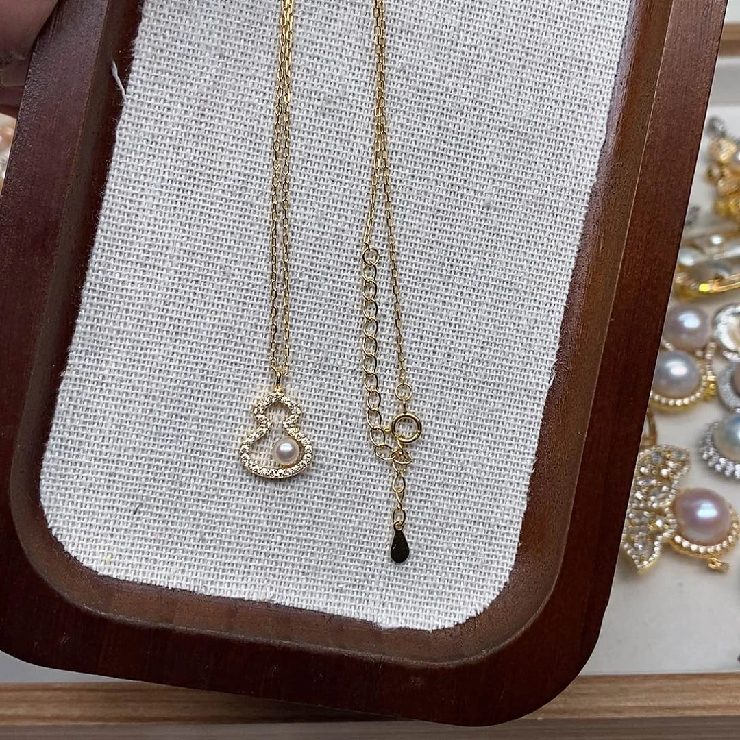 海水珍珠银S925镶嵌套链