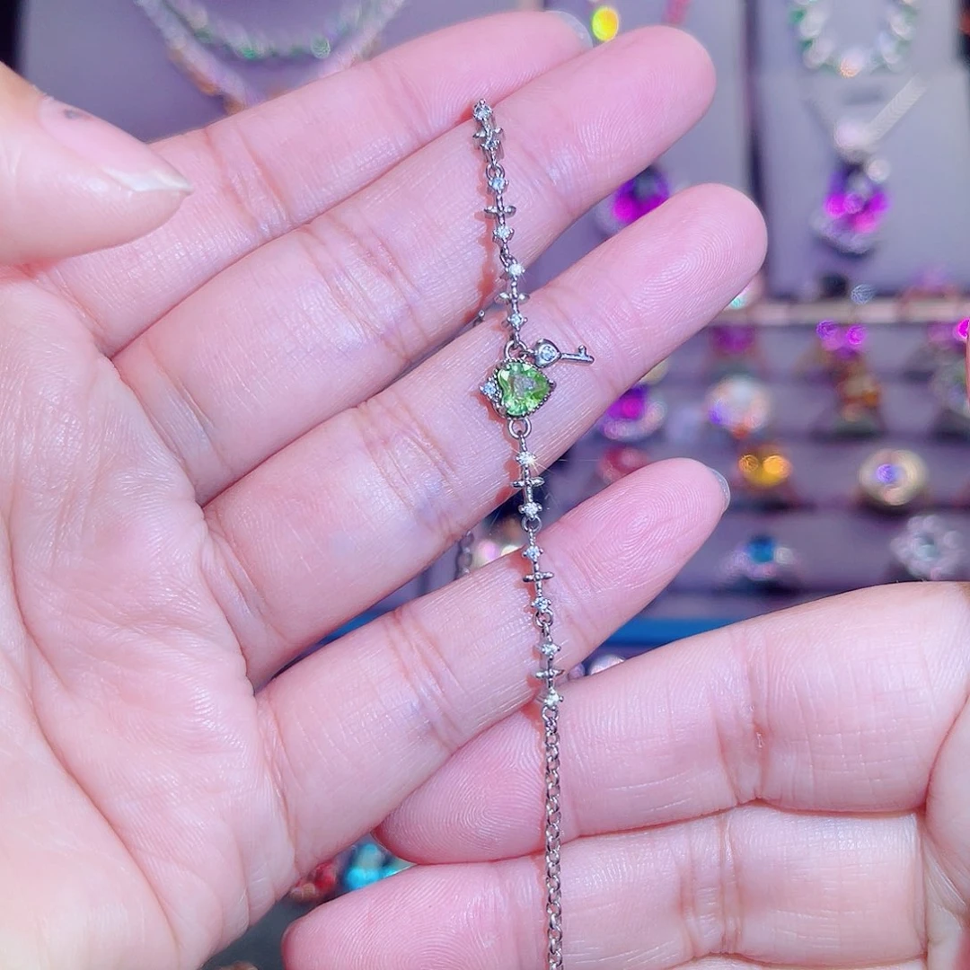 银S925镶嵌手链石榴石