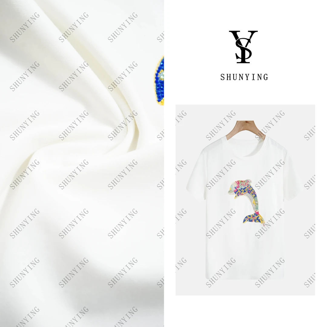 【仟娜】减龄精致~高级感重工烫钻刺绣简约T恤SY72T8138