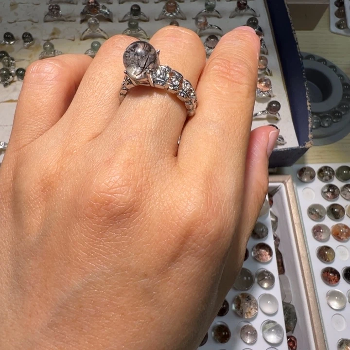 阿***酱紫晶珠宝半成品银S925镶嵌