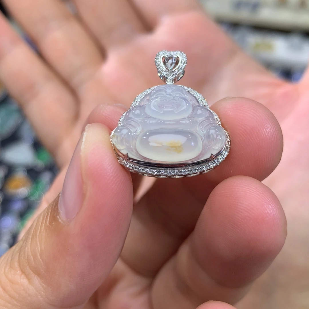 翡翠18K金镶嵌吊坠(不含链)签收后48小时鉴赏期