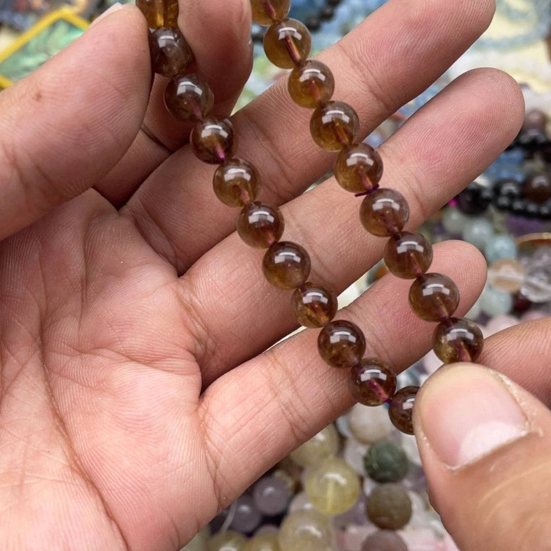 银S925镶嵌手链烟晶