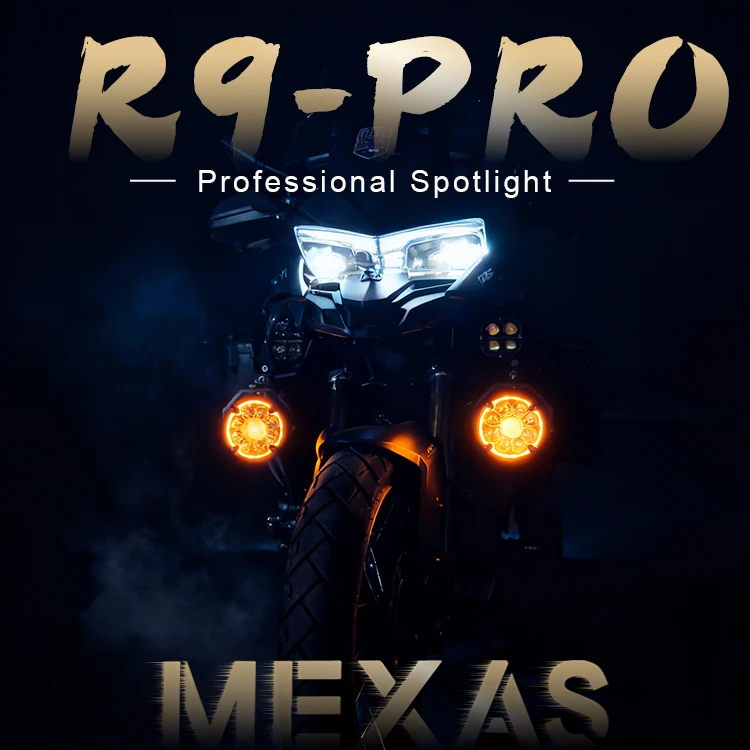 曼成R9pro摩托led射灯adv九珠大功率远近一体汽车级切线带日行灯