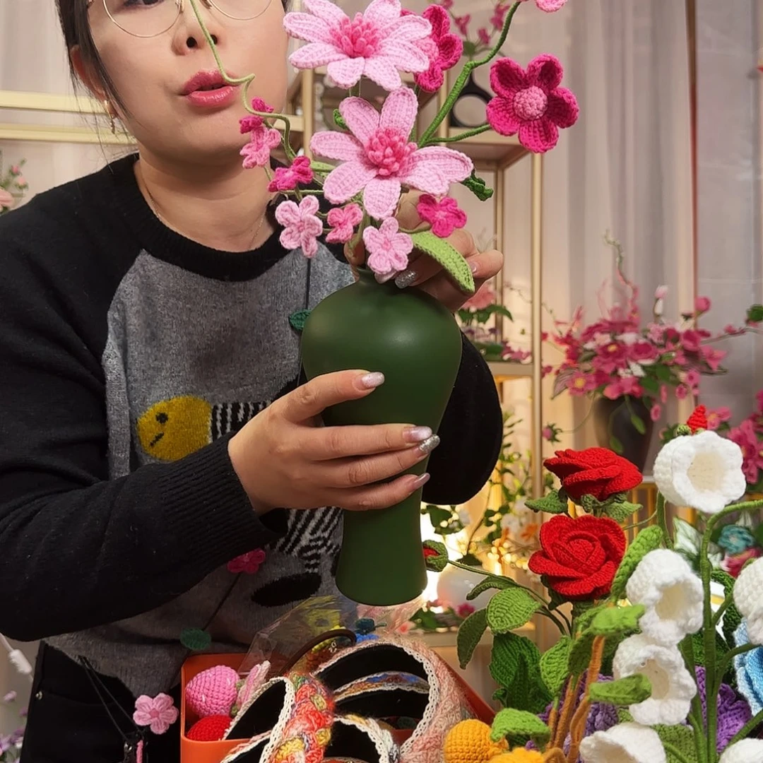 纯手工钩织手工钩织设计花束