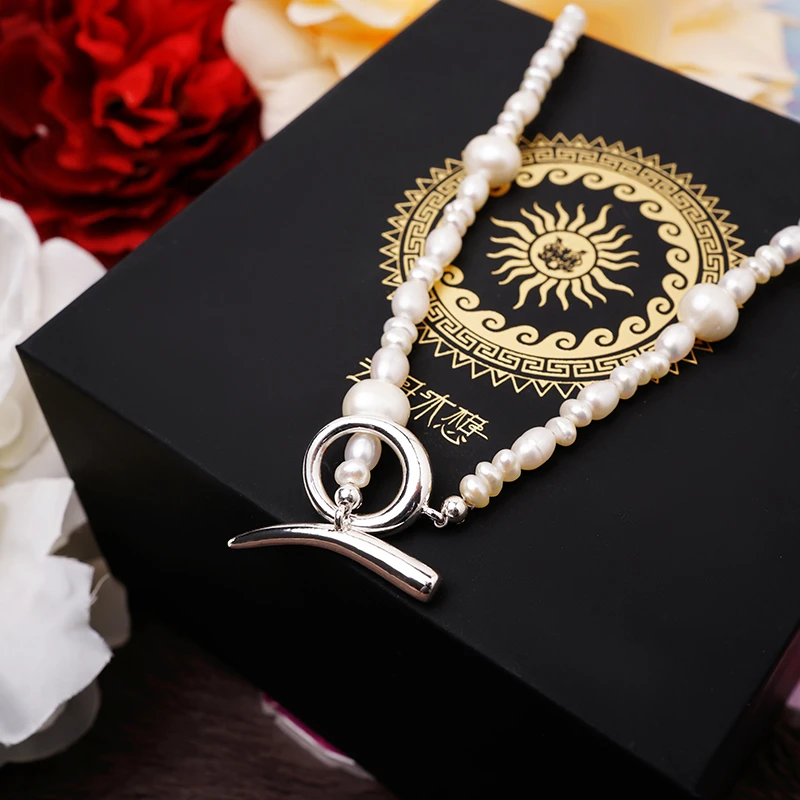 Ysimo-X云思木想 月儿弯弯 百搭珍珠项链13082