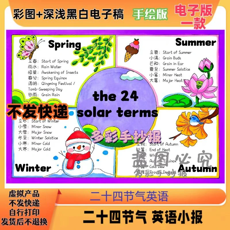 【1277】二十四节气英语手抄报电子稿二十四节气英语小报电子稿