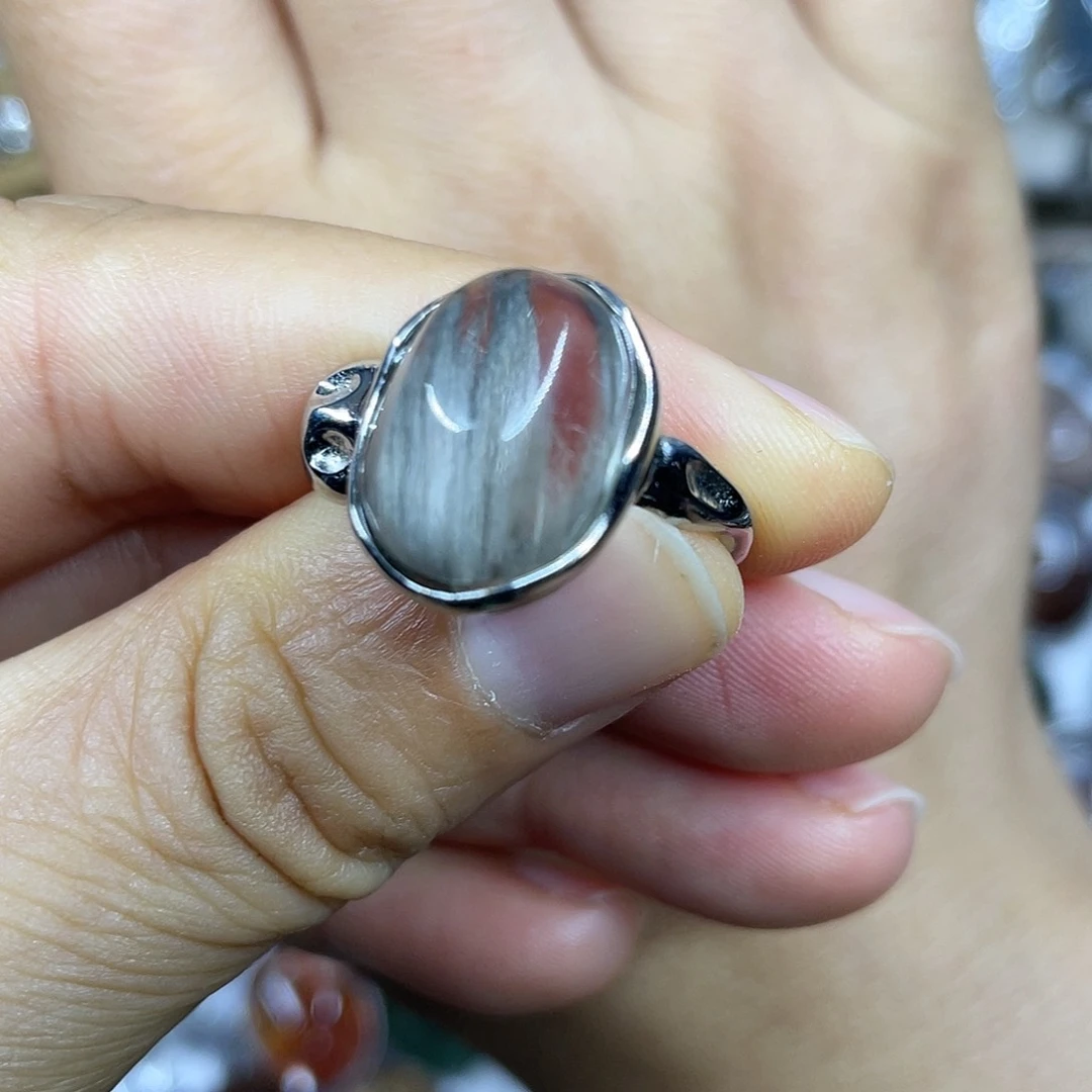 【闪购商品】银S925镶嵌珠宝半成品水晶戒指
