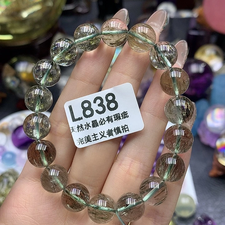 檬***奇未镶嵌珠宝半成品水晶11*绿发晶