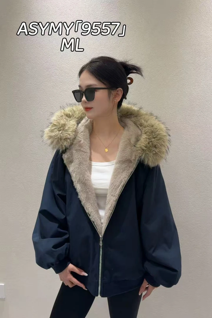 2025皮毛外套两面穿加绒加厚外套冬装大毛领冬季韩版时尚保暖