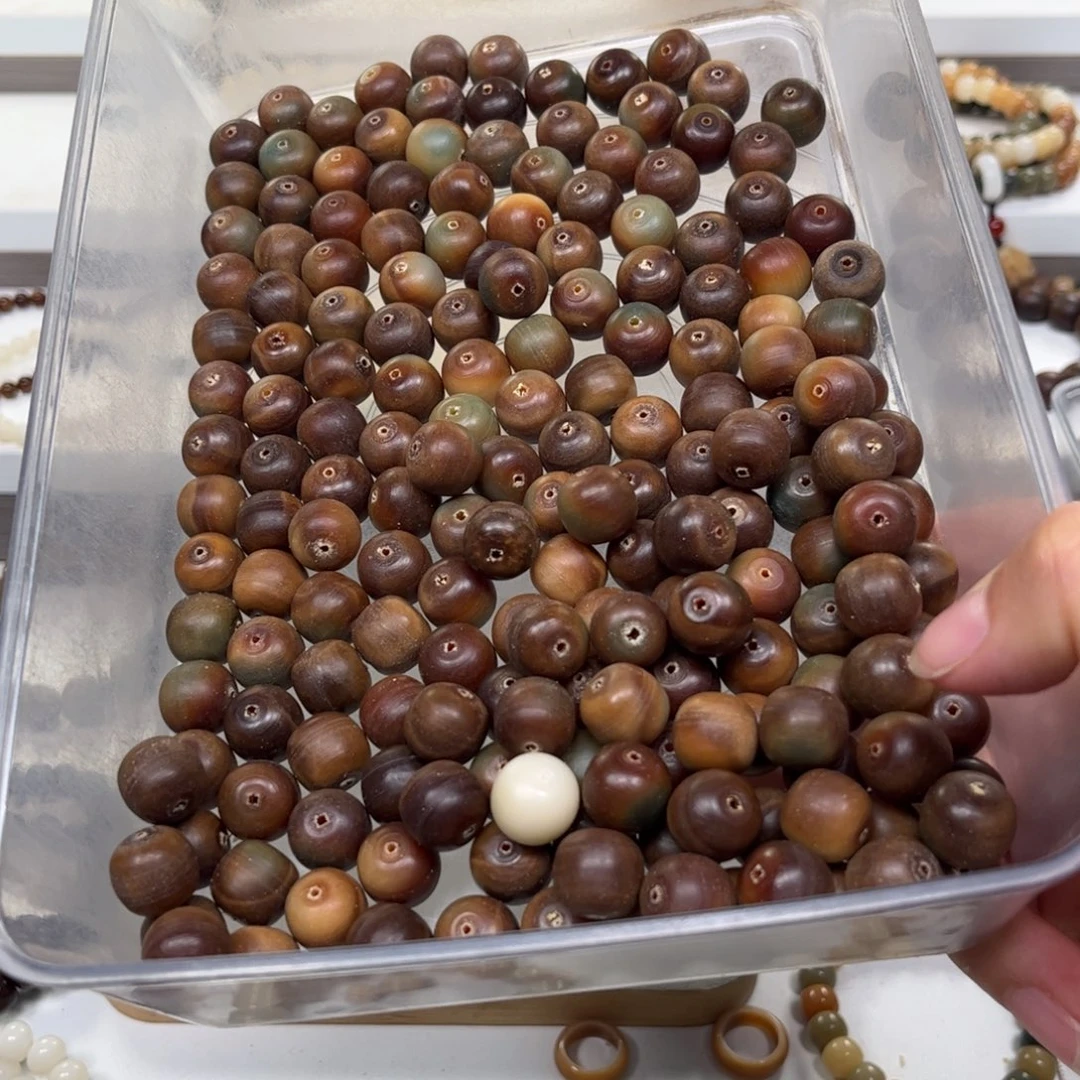 白玉菩提吊坠炫彩桶珠36颗13.4的