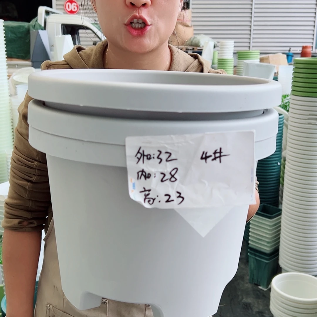 球根盆4#灰白色5个无托