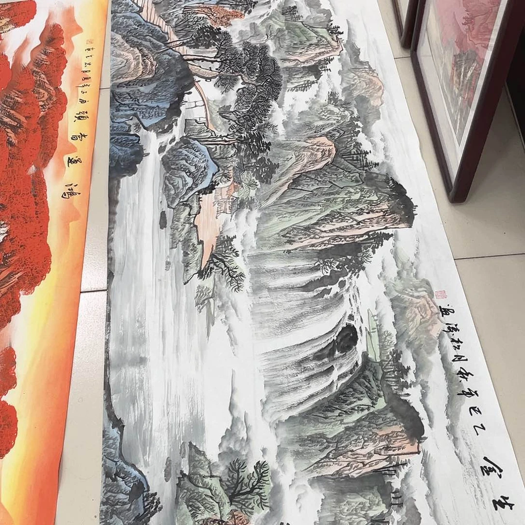 国画纯手绘山水花鸟