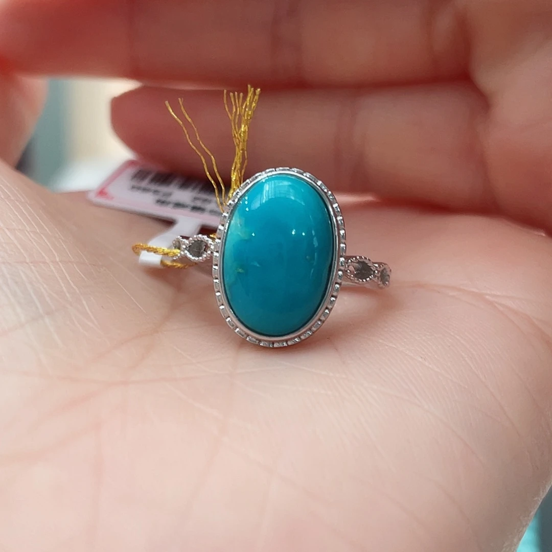 绿松石戒指银S925镶嵌