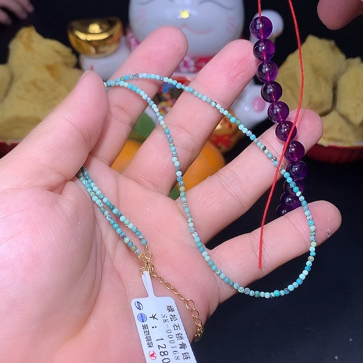 紫晶圆珠项链未镶嵌松石