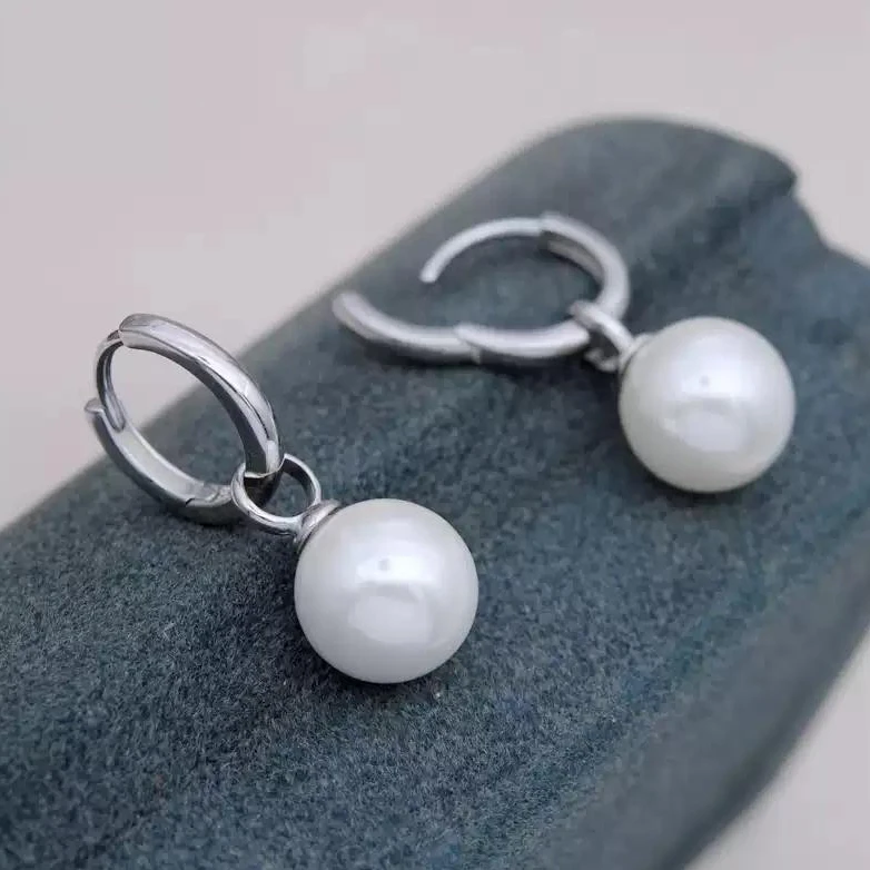 925银耳饰 气质白色轻奢百搭小众简约经典精致耳饰施家水晶珠耳扣
