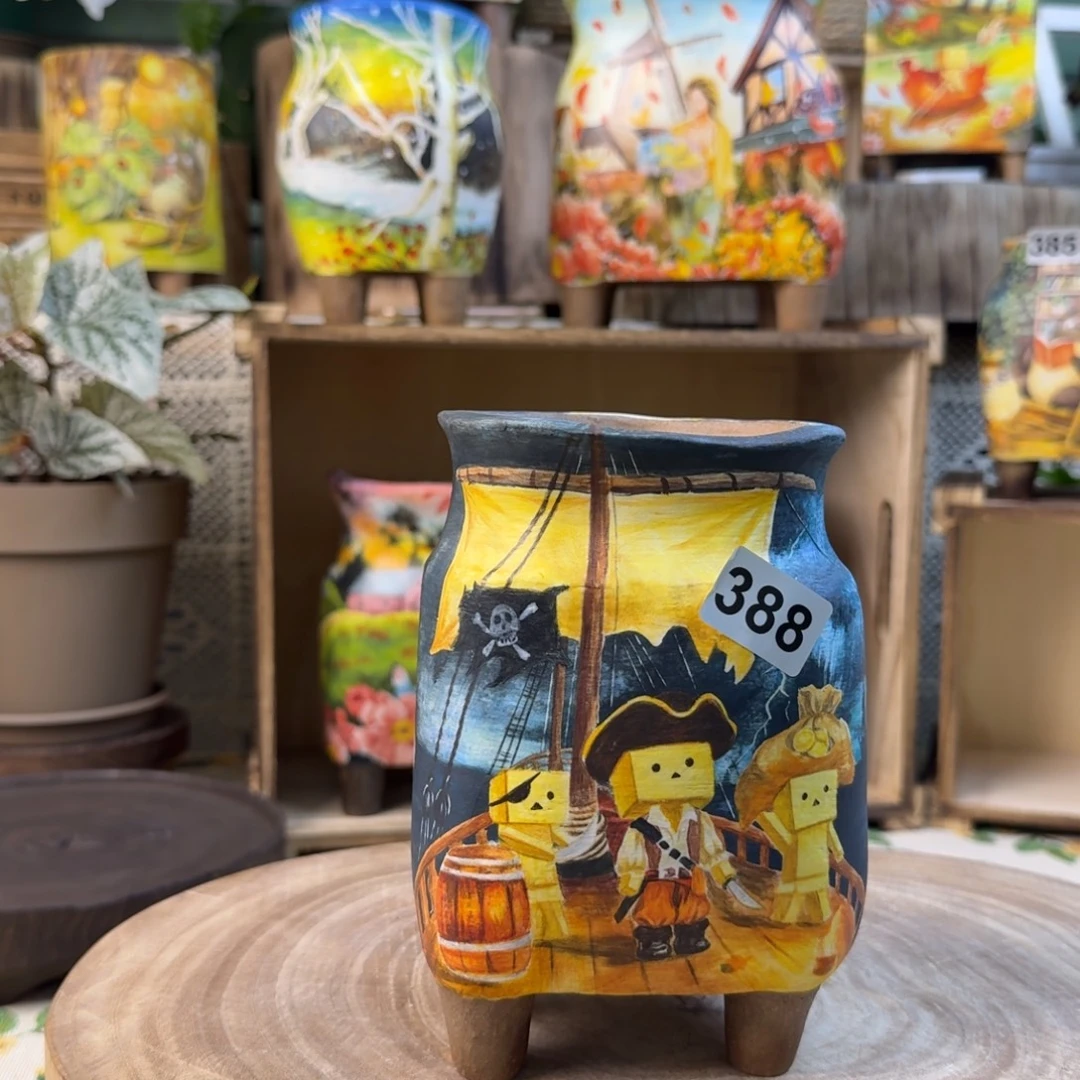 388釉烧手绘精工盆9折