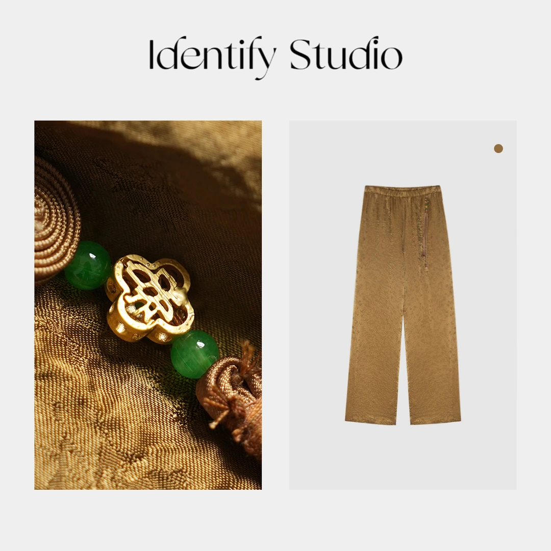 香香【琥珀裤】松紧腰经典直筒女长裤子