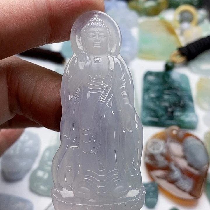翡翠未镶嵌颈饰冰站佛