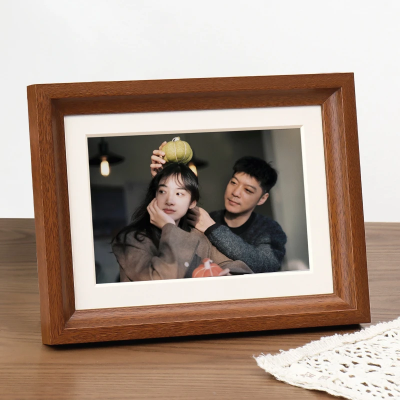 实木相框摆台洗照片高级感6寸7寸8寸桌面相框摆台简约实木相框