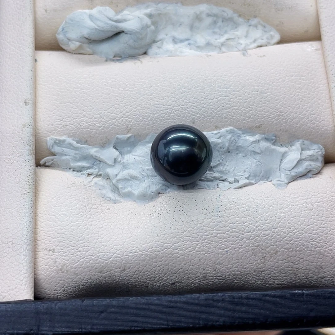 海水珍珠裸珠钢琴黑裸珠10.1mm