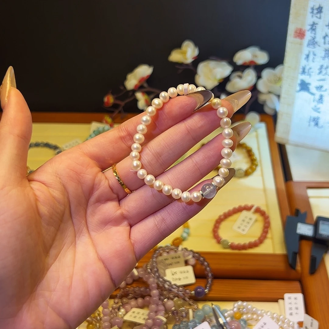 水晶手链银S925镶嵌-珍珠G16